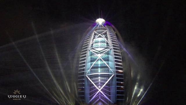3D MAPPING THE BURJ HOTEL - DUBAI / AMAZING VIDEO PROJECTION AND FIREWORKS MADE BY RUGGIERI