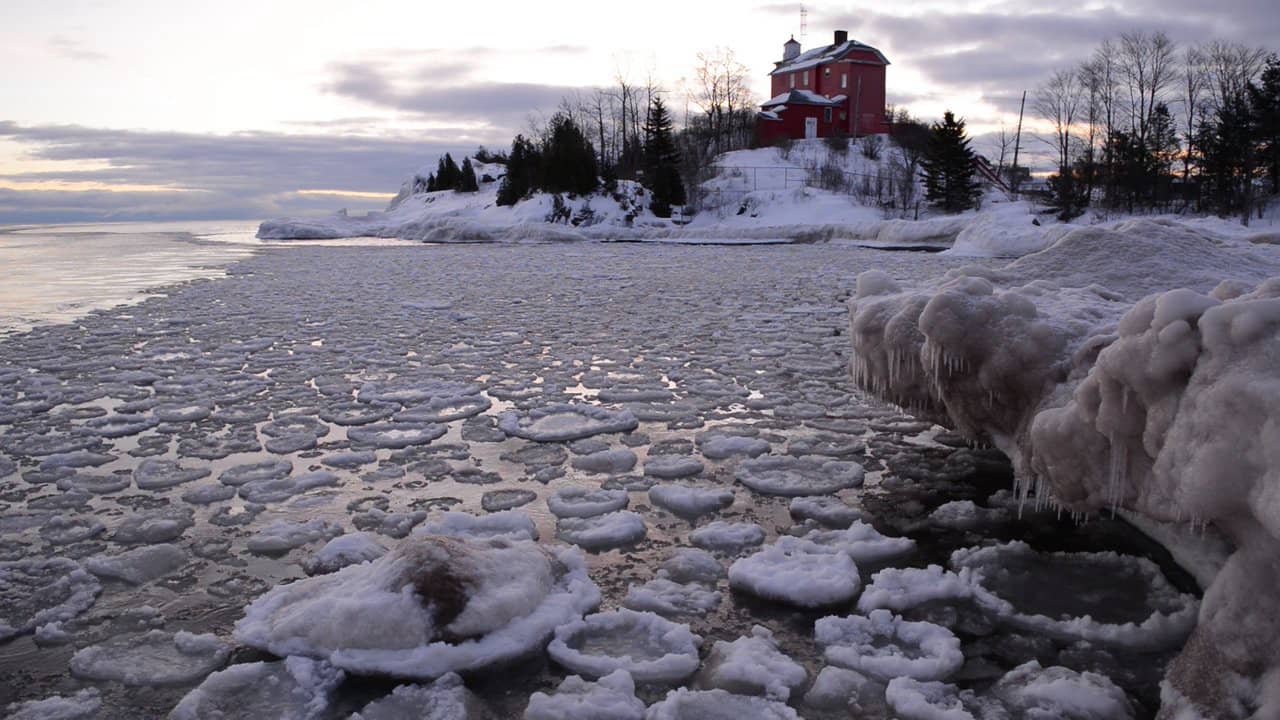 Pancake Ice on Lake Superior Marquette, Michigan on Vimeo