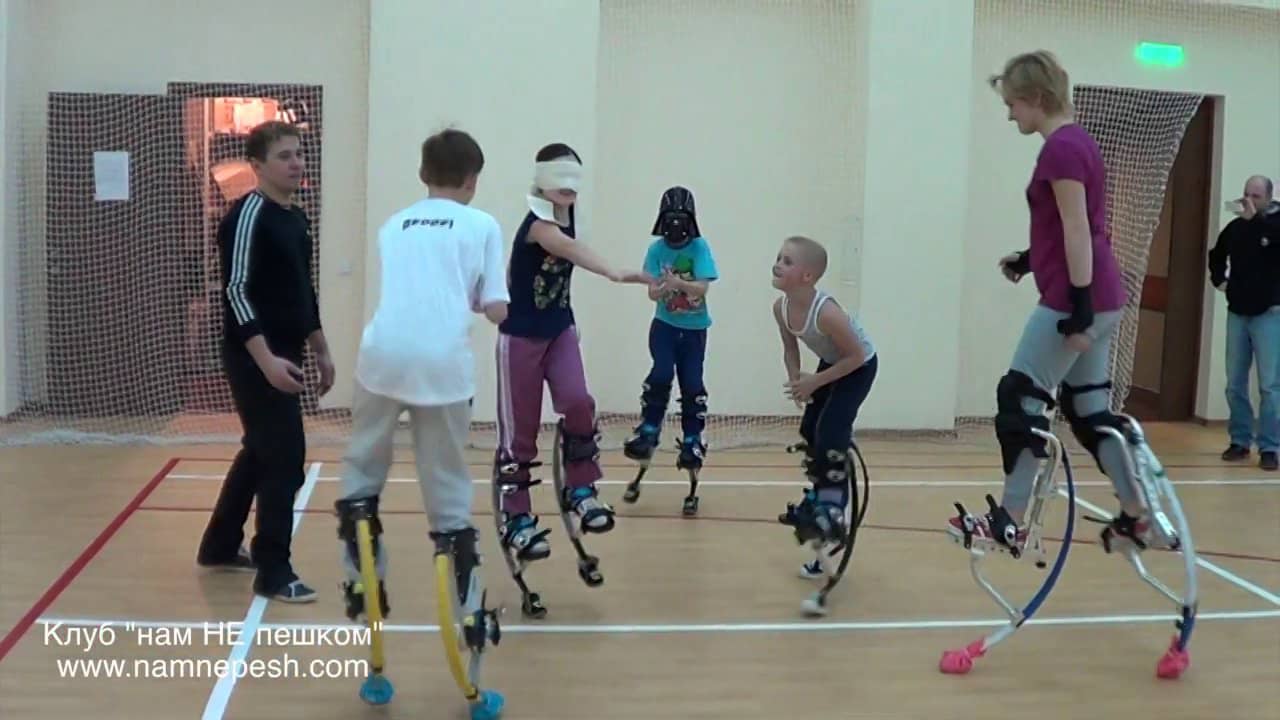 training on jumping stilts on Vimeo