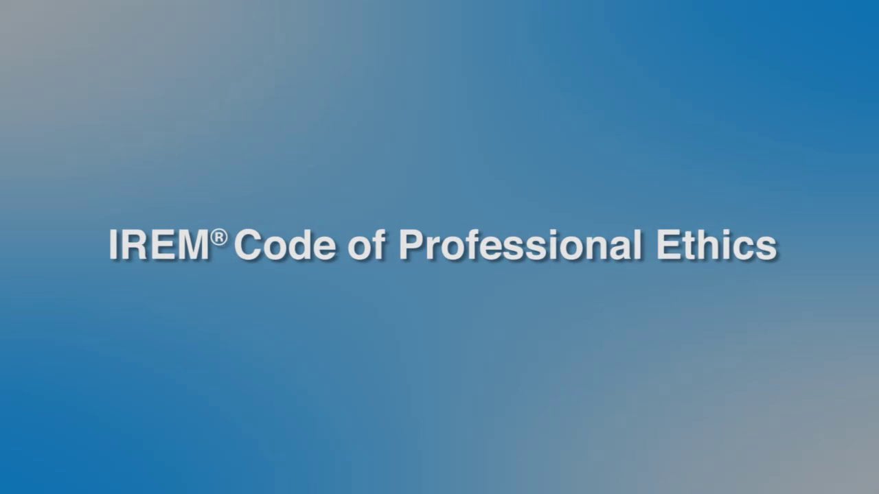 Media Segment 6: IREM Code of Professional Ethics on Vimeo