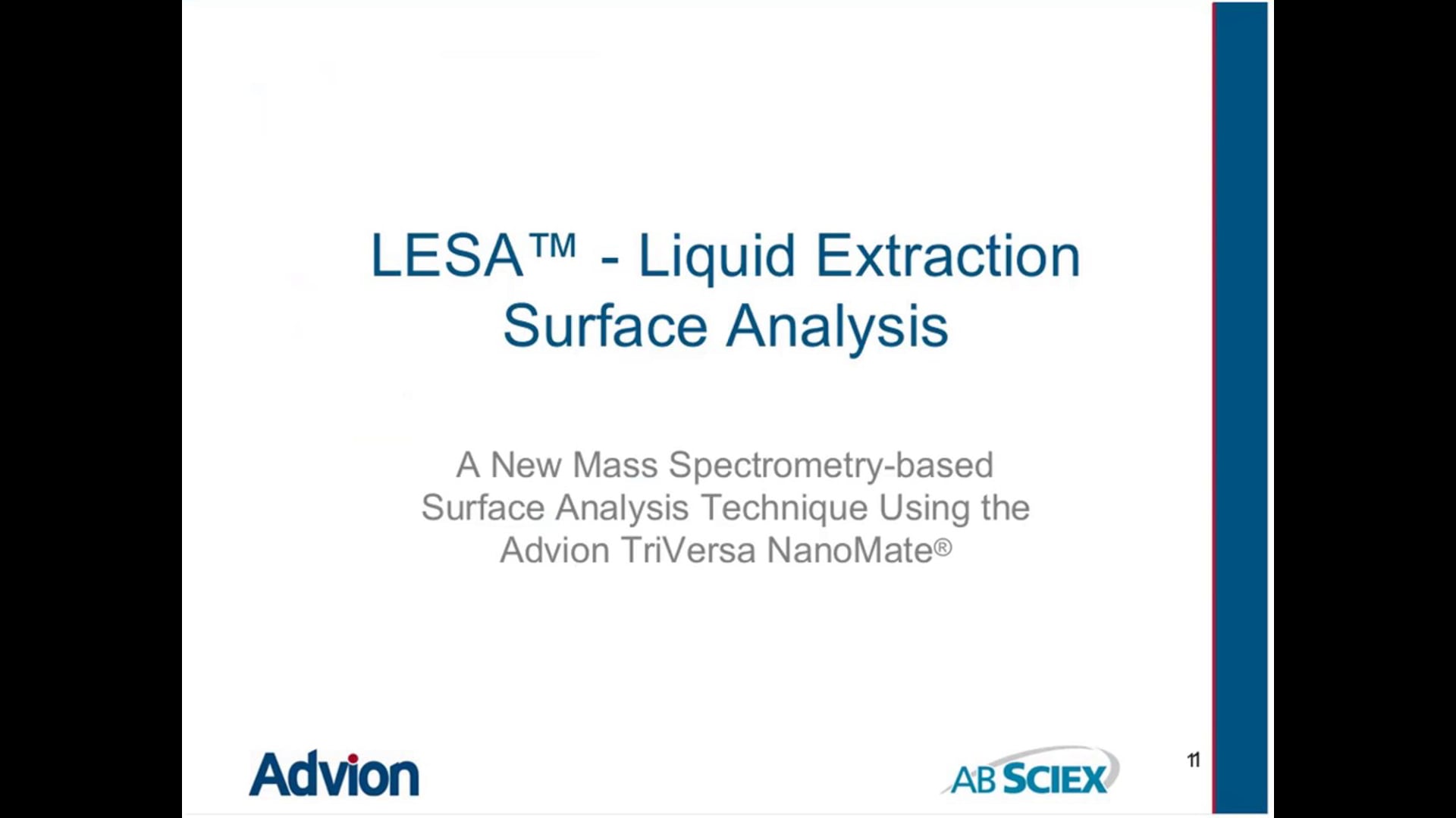 LESA™ - Liquid Extraction Surface Analysis A New Surface Analysis Technique Using the Advion TriVersa NanoMate
