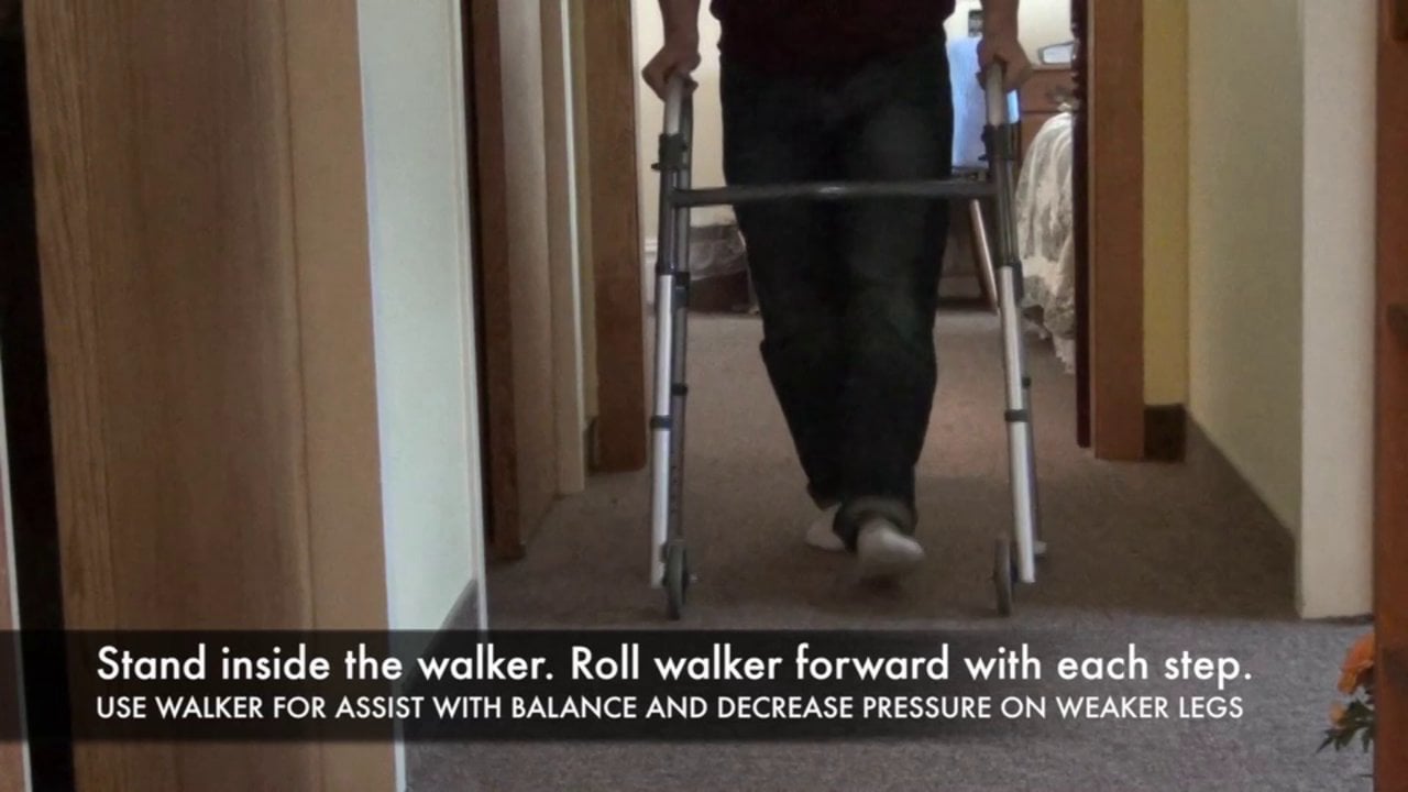 Step Through Gait Pattern With Rolling Walker on Vimeo