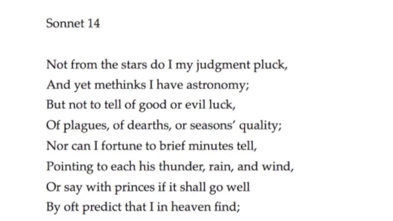 Sonnet 14 by William Shakespeare read by Simon Callow on Vimeo