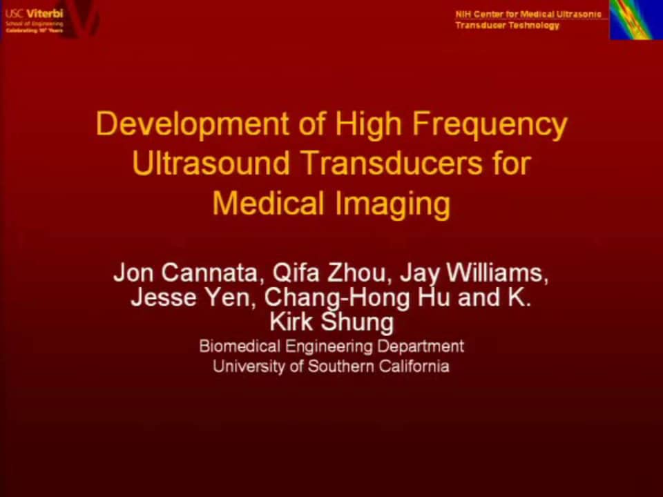 Development of High Frequency Ultrasound Transducers for Medical