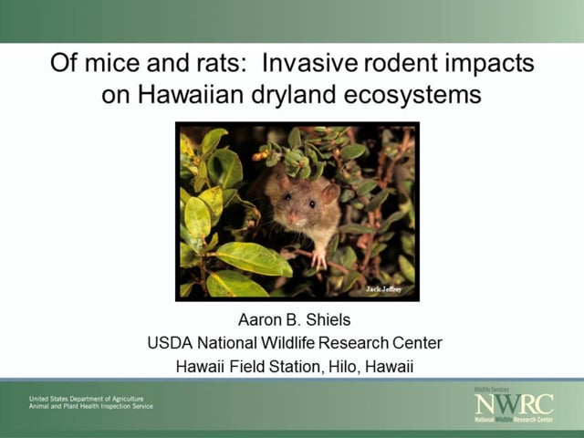 2014_09: Aaron Shiels "Of Mice and Rats: Invasive Rodent Impacts on Hawaiian Dryland Ecosystems"