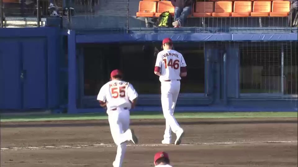 216cm イーグルス育成・ファンミルが1回3人を8球斬り!! 無失点の好投!!  2014/3/15 E-S