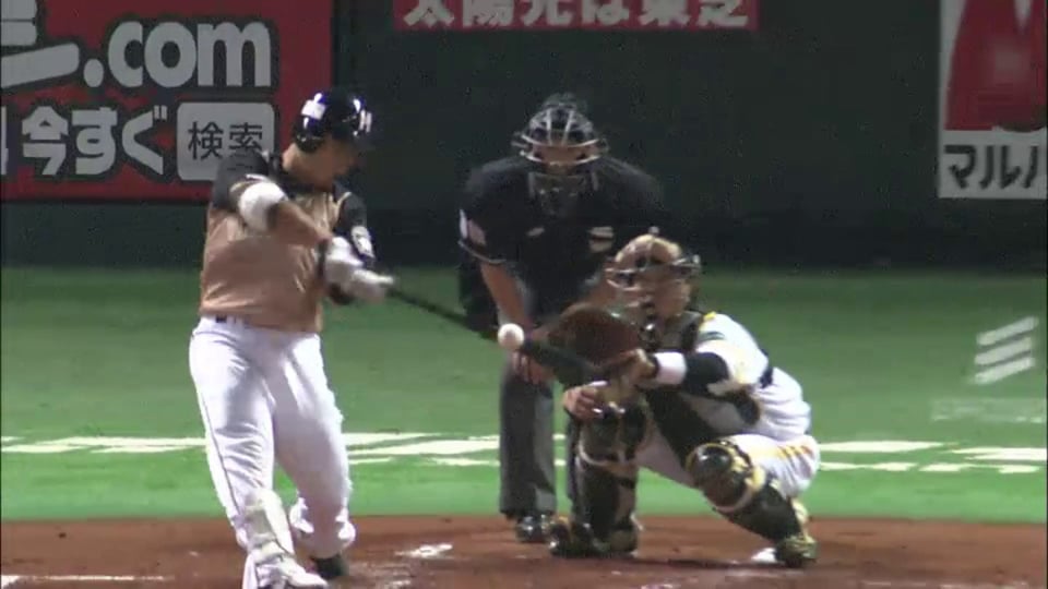 ファイターズ9番・近藤  OP戦1号となる2ランHRで先制!! ファイターズは30イニングぶりの得点!! 2014/3/19 H-F