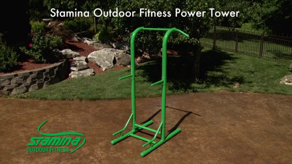 Stamina Outdoor Fitness Power Tower Push-Ups Pull-Ups Sit-Ups 65-1460 NEW