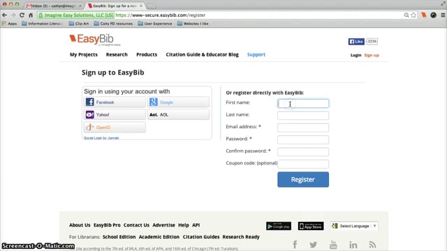 Creating An EasyBib Account On Vimeo