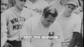 PITCHER BOB FELLER MEASURES SPEED BALL - Film & Video Stock