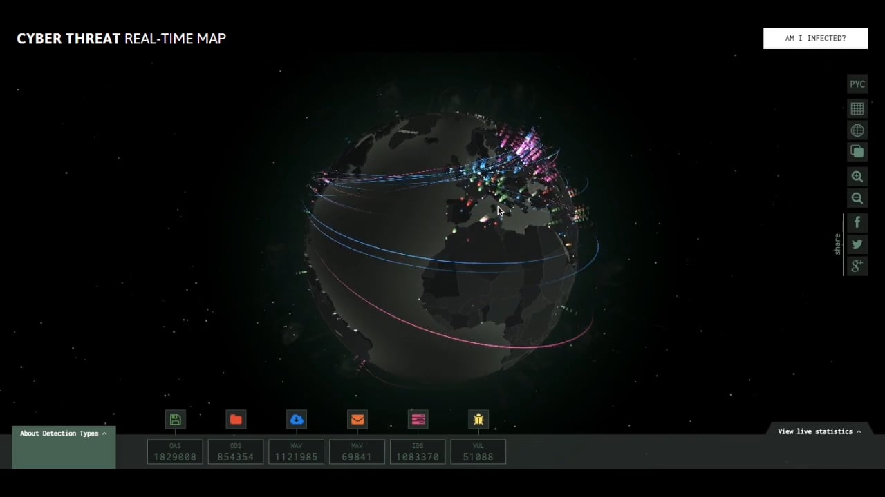 Kaspersky Lab - CYBER THREAT REAL-TIME MAP On Vimeo