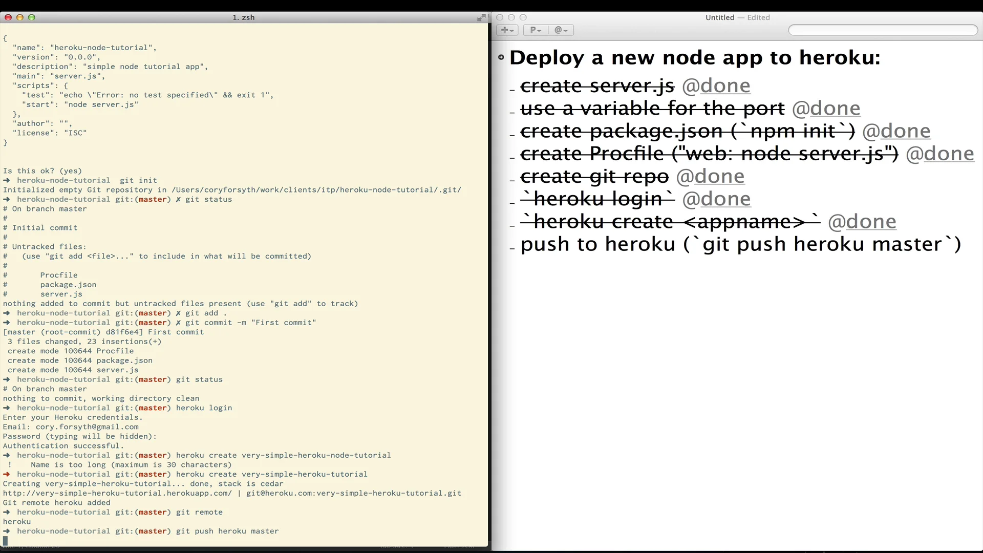 Deploying Node App to Heroku on Vimeo