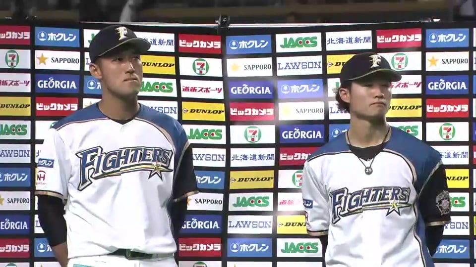 ファイターズ矢貫投手・西川選手ヒーローインタビュー 2014/4/10 F-E