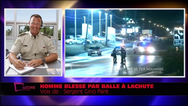Reportage : Homme bless&eacute; par balle &agrave; Lachute (Zone 14 avril 2014 p.03)