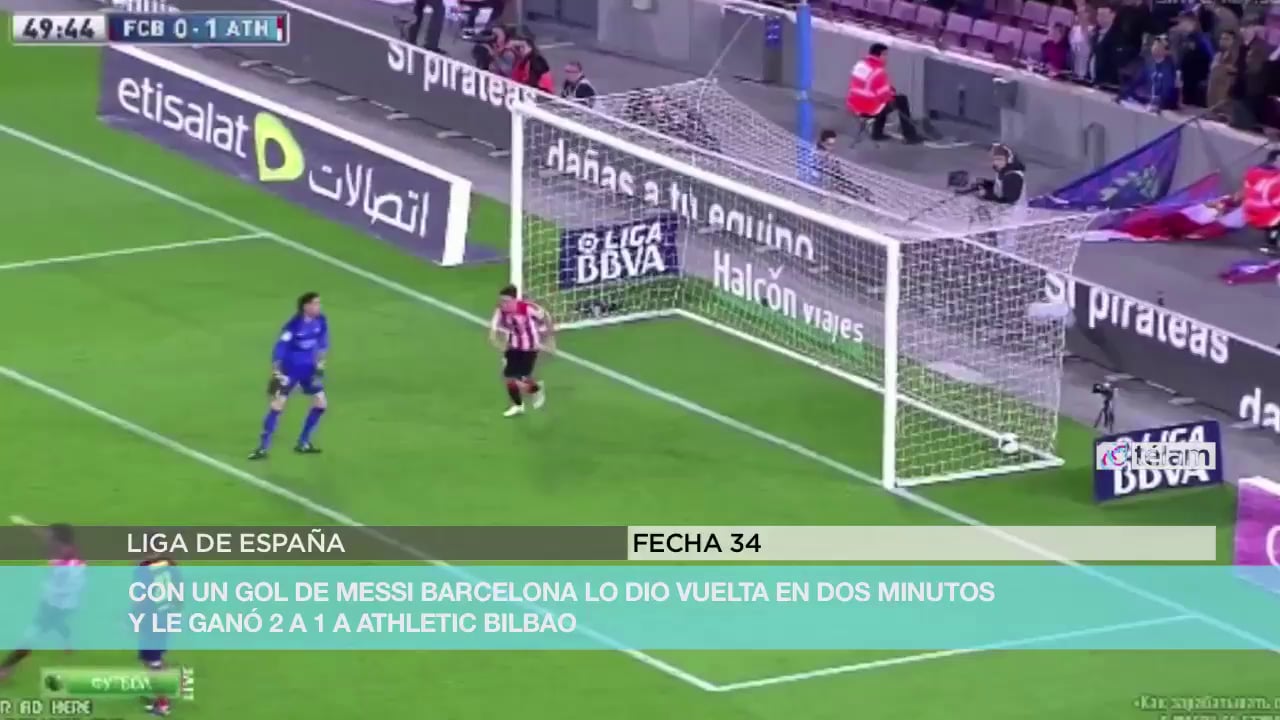 Con un gol de Messi, Barcelona lo dio vuelta y le ganó a Athletic Bilbao on Vimeo