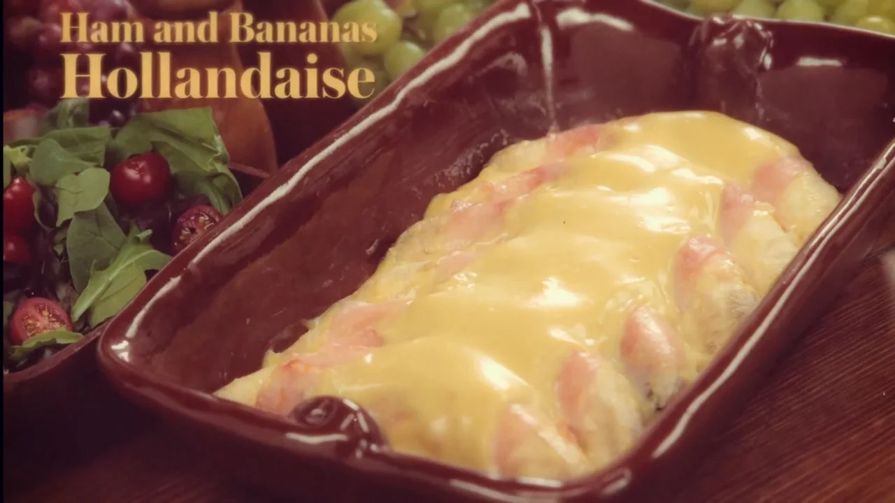 Ham and Bananas and Hollandaise Retro Recipe on Vimeo