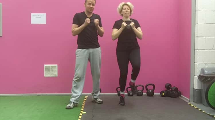 High knees with discount kettlebell