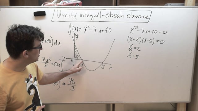 Určitý integrál - obsah obrazce ohraničeného funkcí a osami