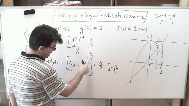 Určitý integrál - obsah obrazce ohraničeného třemi funkcemi