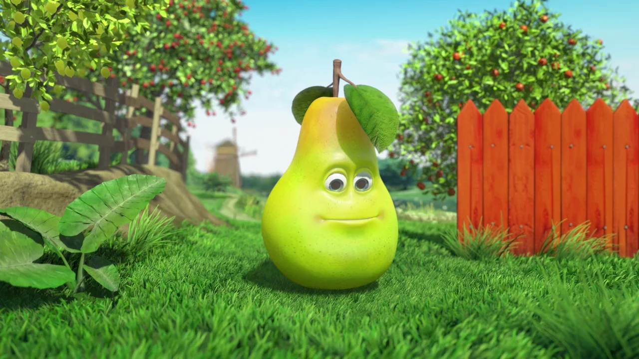 Груша с лицом младенца мем Dena Pear 3D animation