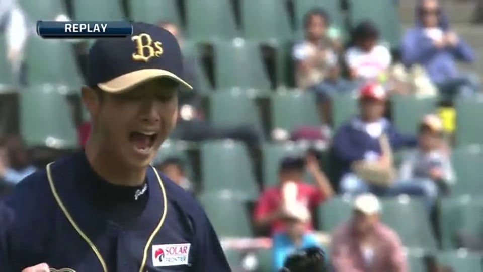 4回表 バファローズ先発・吉田一が無死2・3塁のピンチ切り抜ける!! 2014/4/27 Bs-E