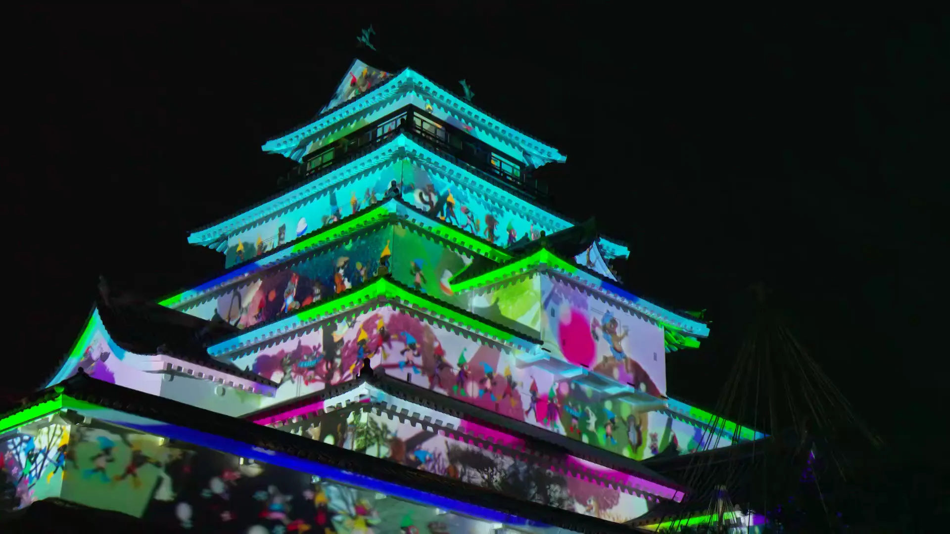 鶴ヶ城プロジェクションマッピング2014 はるか 〜庄助の春こい
