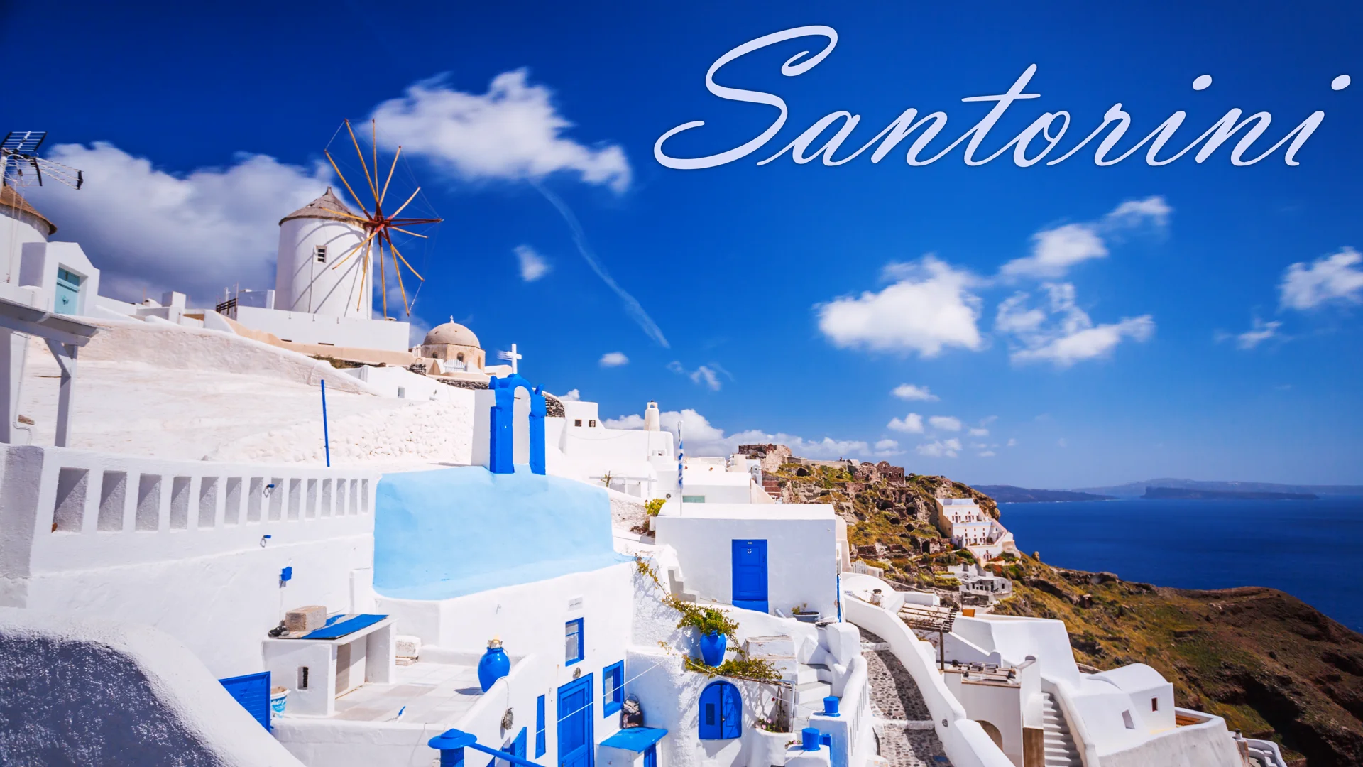 Santorini Греция флаг