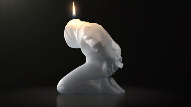 燃やすと、中から人が現れるキャンドル / AMNESTY INTERNATIONAL「FREEDOM CANDLES」