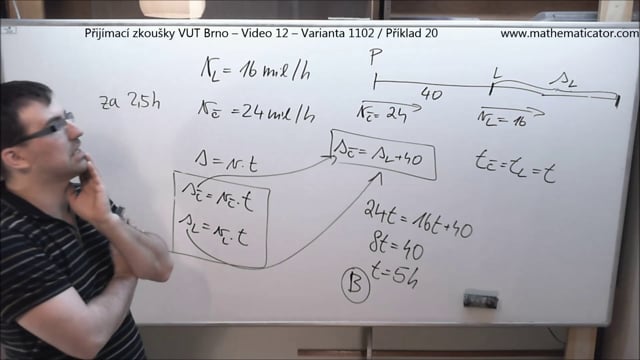 Přijímací zkoušky na VUT Brno - Video 12 - Úloha o pohybu