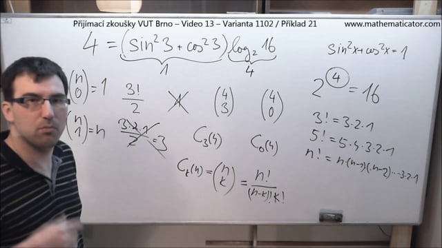Přijímací zkoušky na VUT Brno - Video 13 - Hodnota výrazu - goniometrie a logaritmy