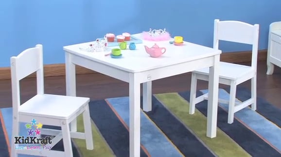 21201Aspen table chairs white Stolik Kidkraft on Vimeo