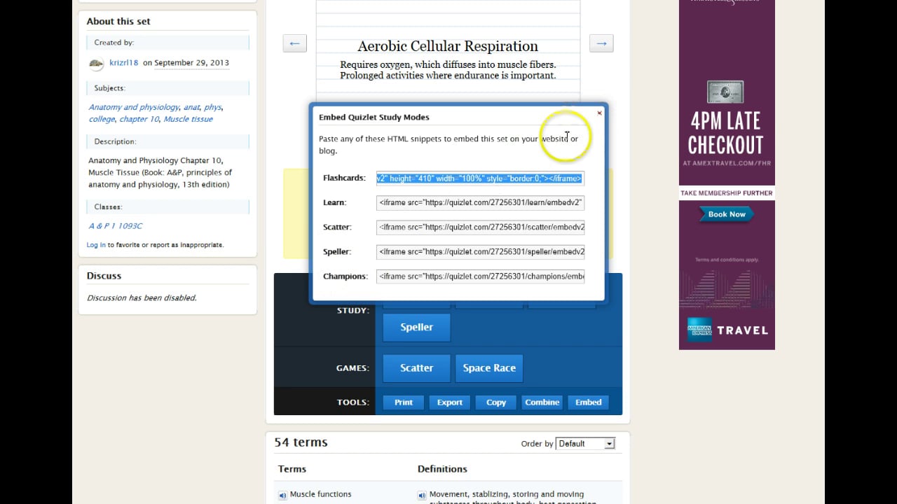 Embedding quizlet into blackboard on Vimeo