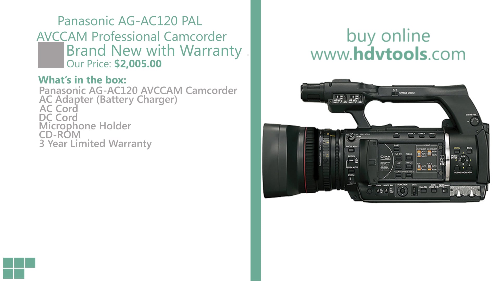 panasonic ac 120 video camera price