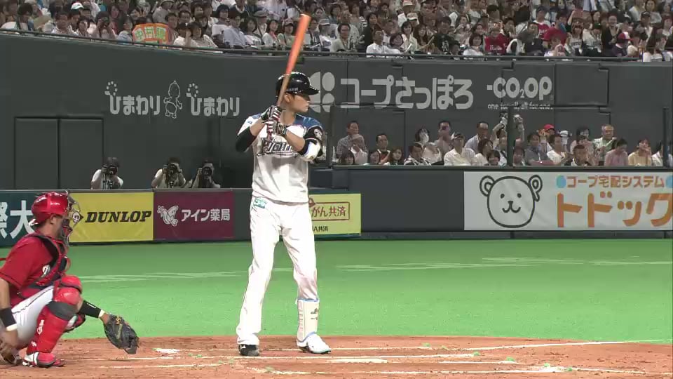 3回裏 やられたらやりかえす!! ファイターズ・中村勝 タイムリーヒット!!  2014/6/3 F-C