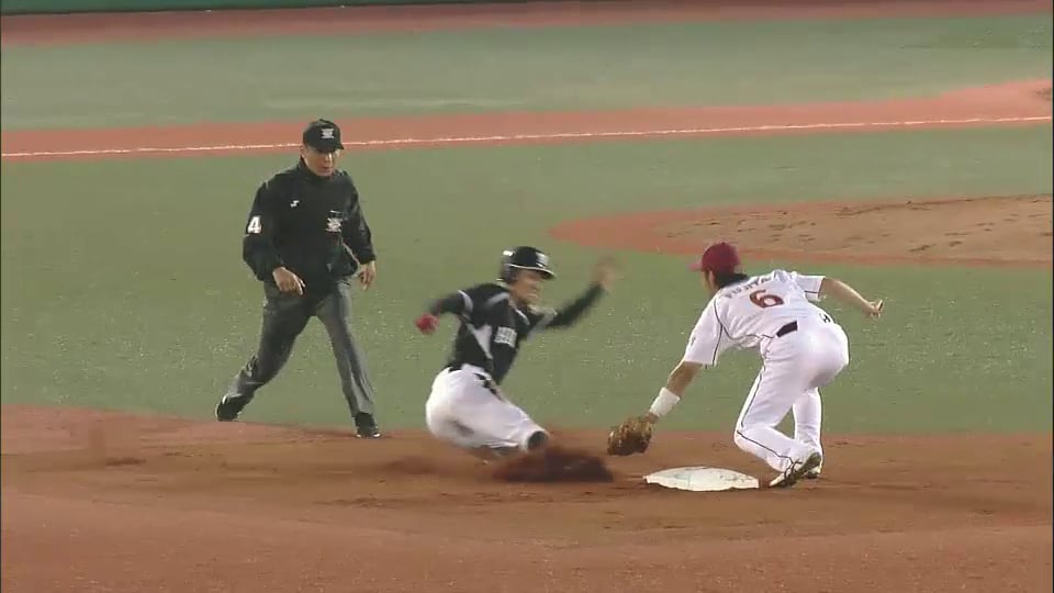 4回表 イーグルス藤田が巧みなグラブ捌きで盗塁阻止!! ピンチ拡大を防ぐ!! 2014/6/3 E-T