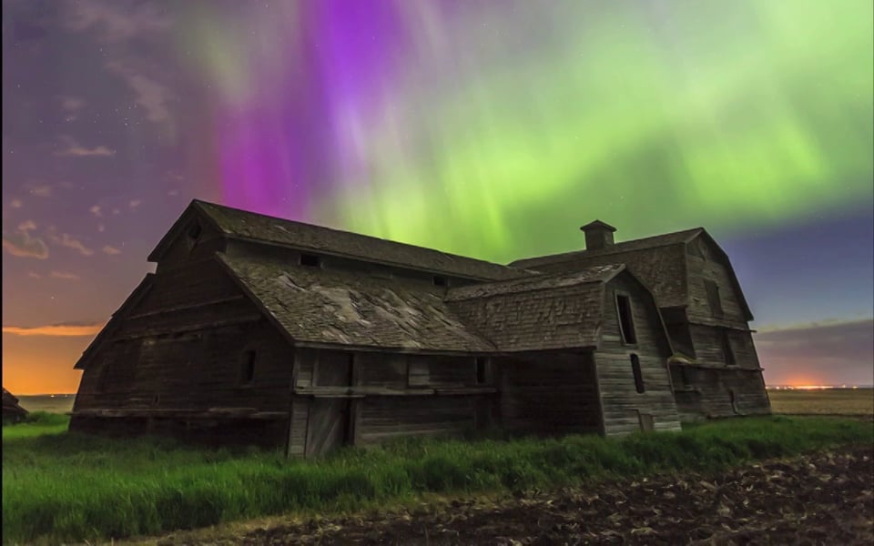 Aurora Over the Old Barn (June 7, 2014)