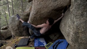 Dave Graham climbs 8A+ FA in La Pedriza, Spain