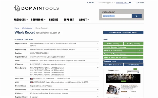 Quick Domain WHOIS