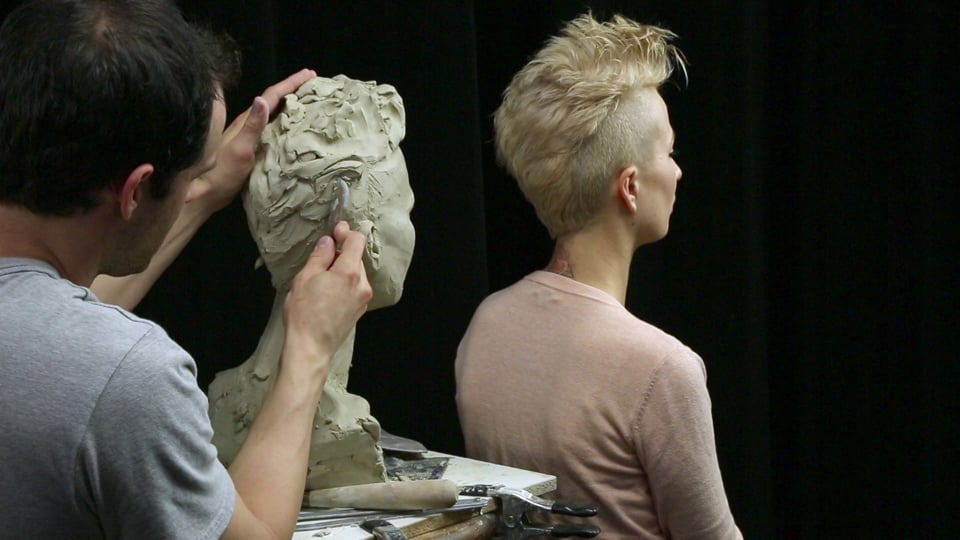 Sculpting female head in clay. Tutorial how to sculpt in a water based  clay. 