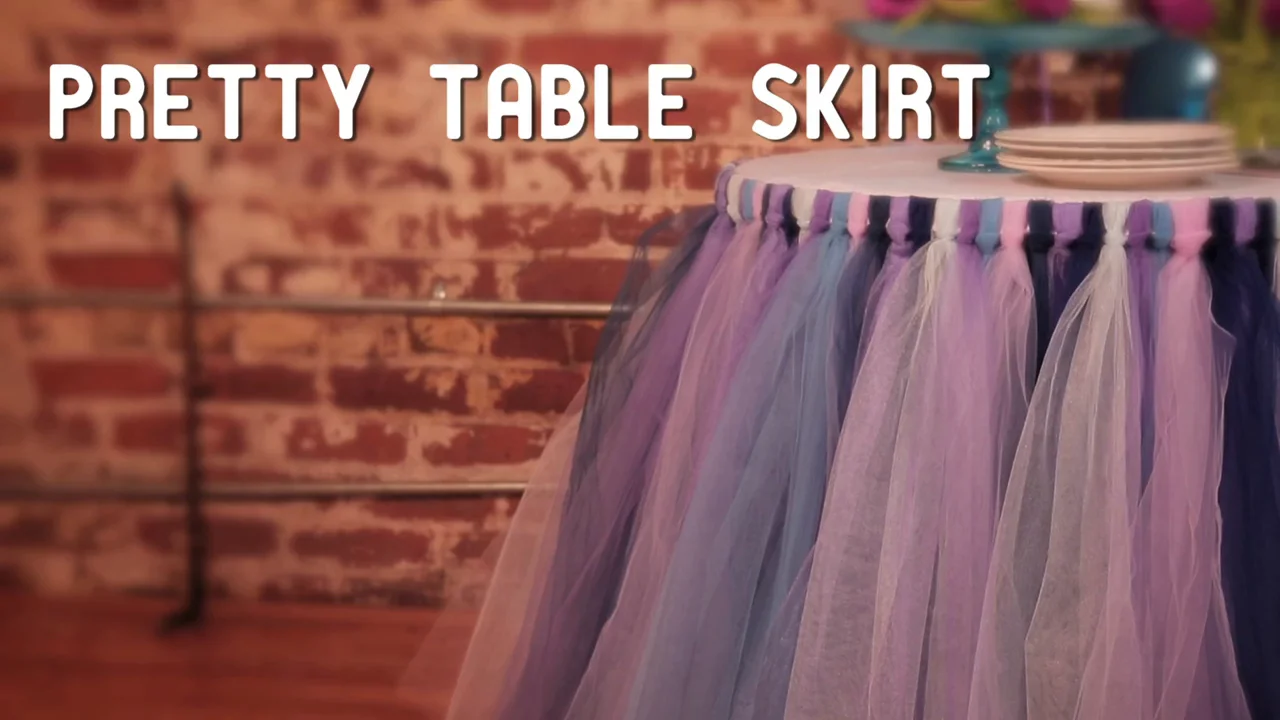 Pink tulle table skirt diy hotsell