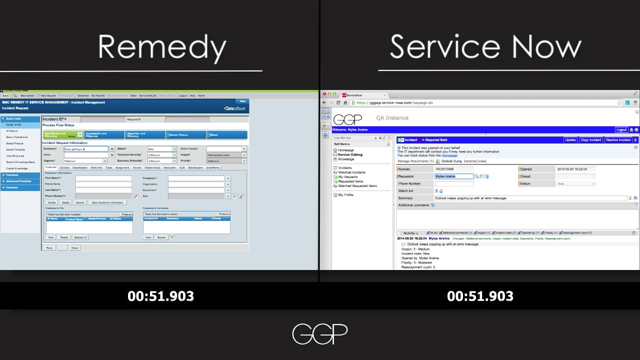 Remedy Vs. Service Now on Vimeo