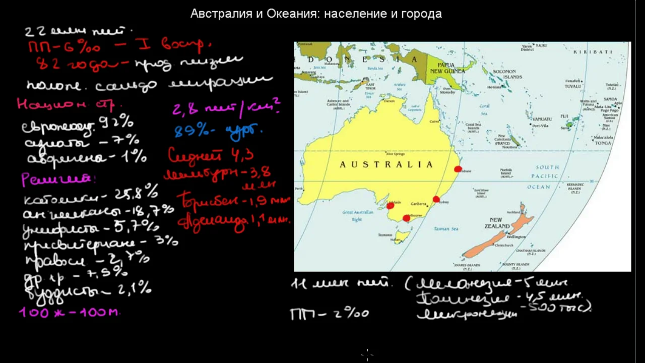 Размещение населения австралия и океания. Население Австралии и Океании. Карта Австралии и Океании. Океания на карте. Города Австралии и Океании.