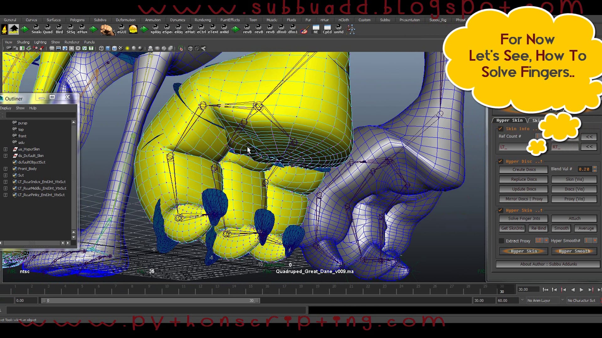 as_HyperSkin : Auto Skinning - Advance Feature - Fingers Solver
