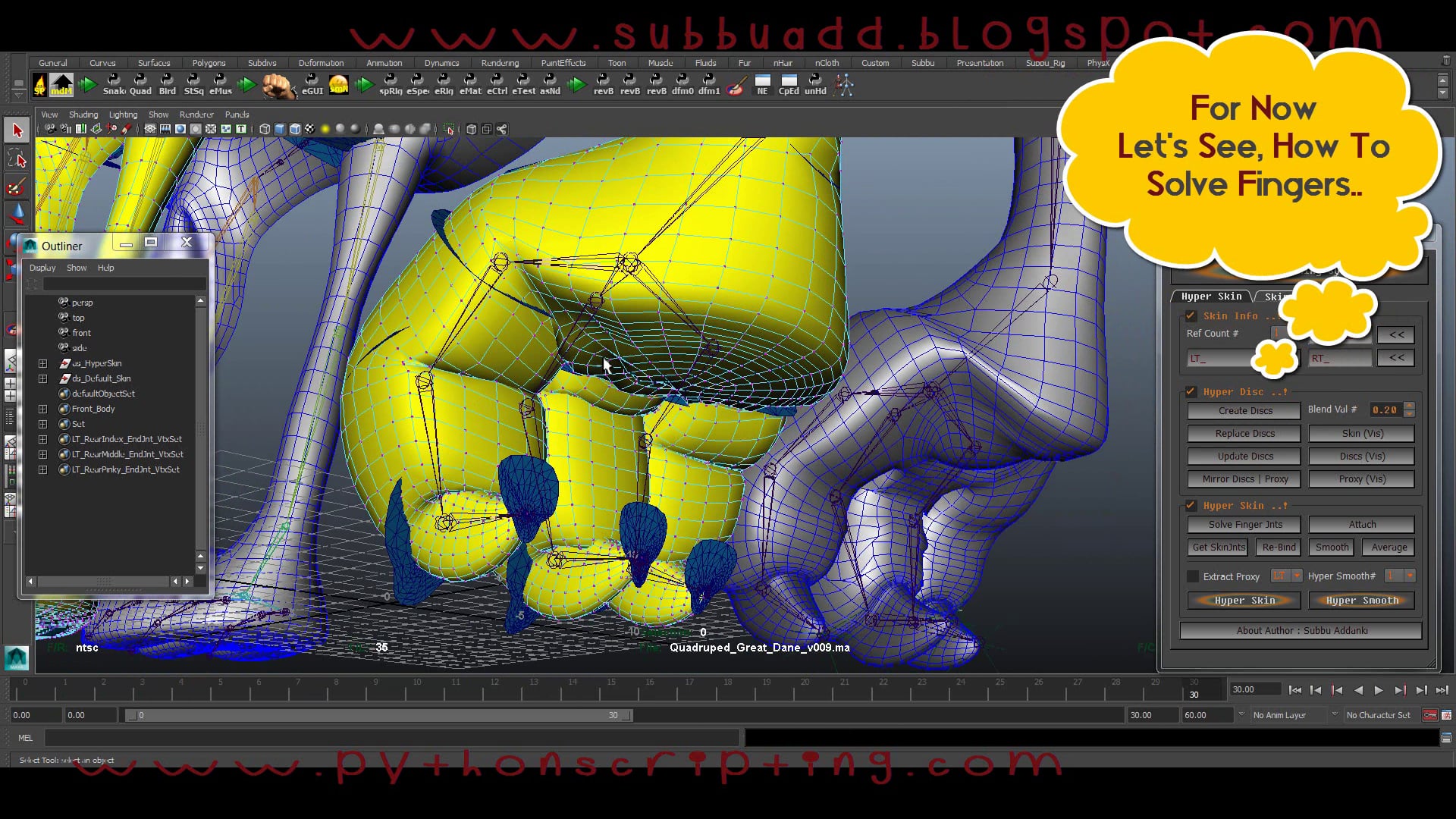 as_HyperSkin : Auto Skinning - Advance Feature - Fingers Solver