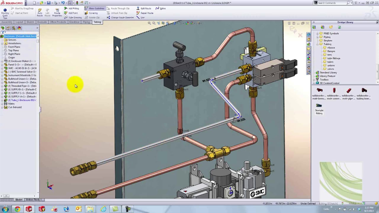 SolidWorks Routing Copper Tubes on Vimeo