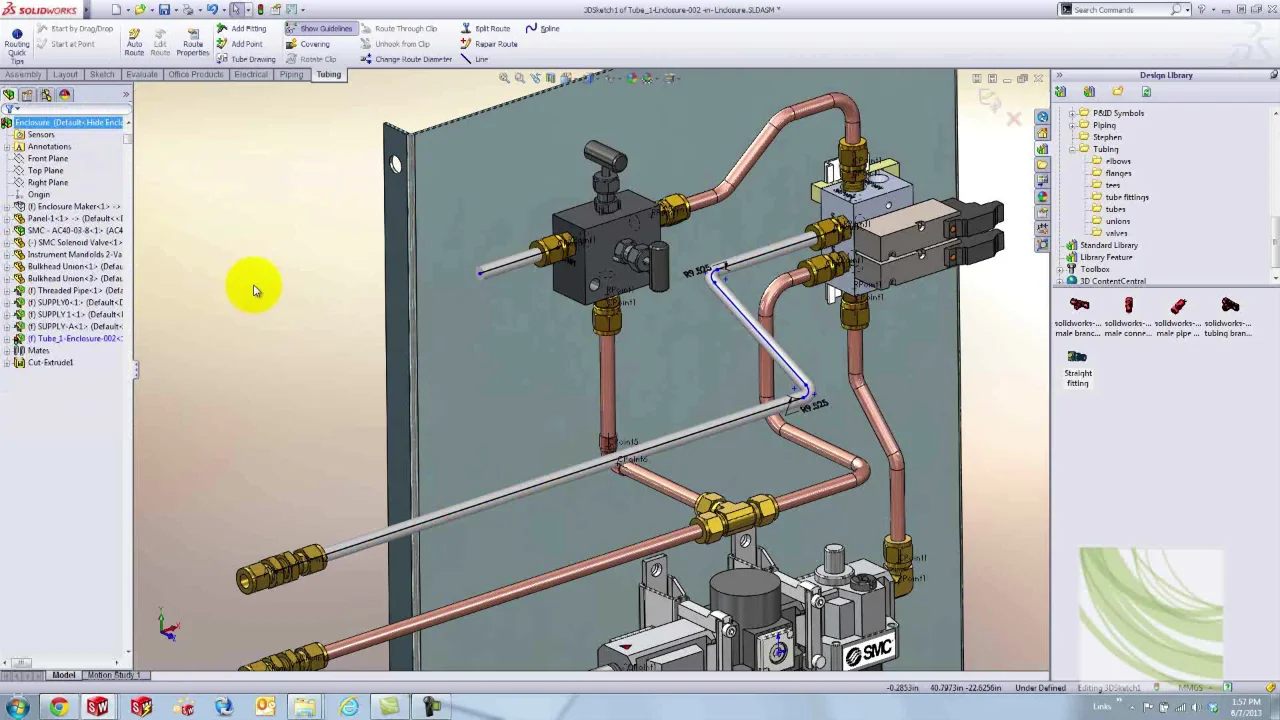 SolidWorks - Routing Copper Tubes on Vimeo