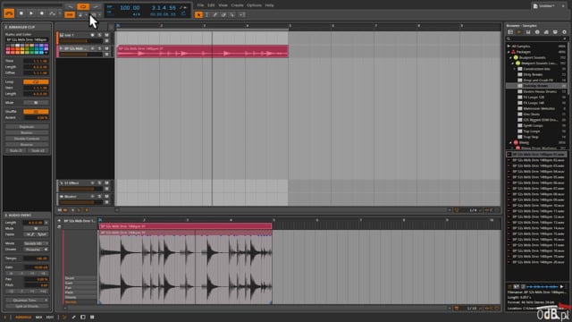 Praca z materialem audio w DAW Bitwig Studio