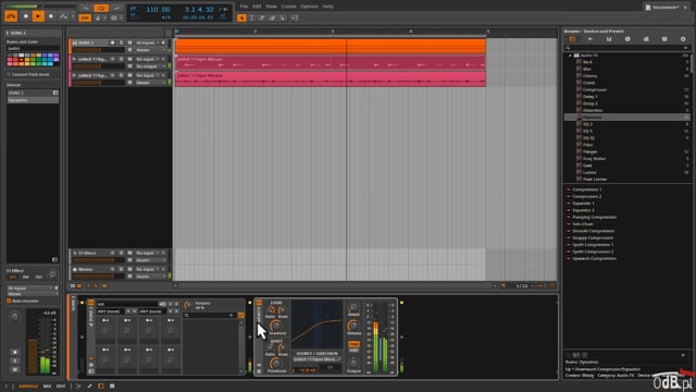 Side-Chain (kluczowanie) w Bitwig Studio