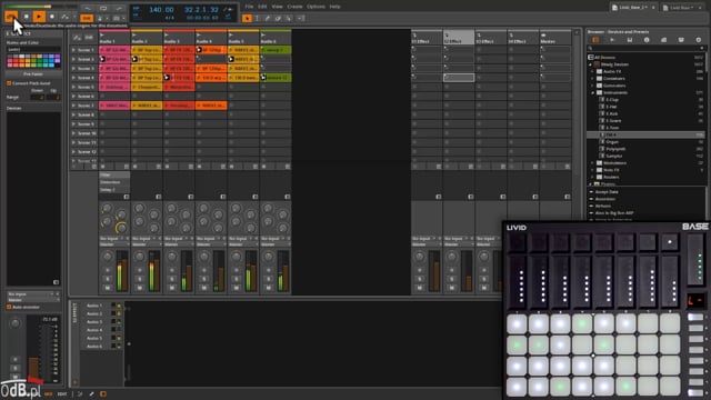 Bitwig Studio i kontroler Livid Base