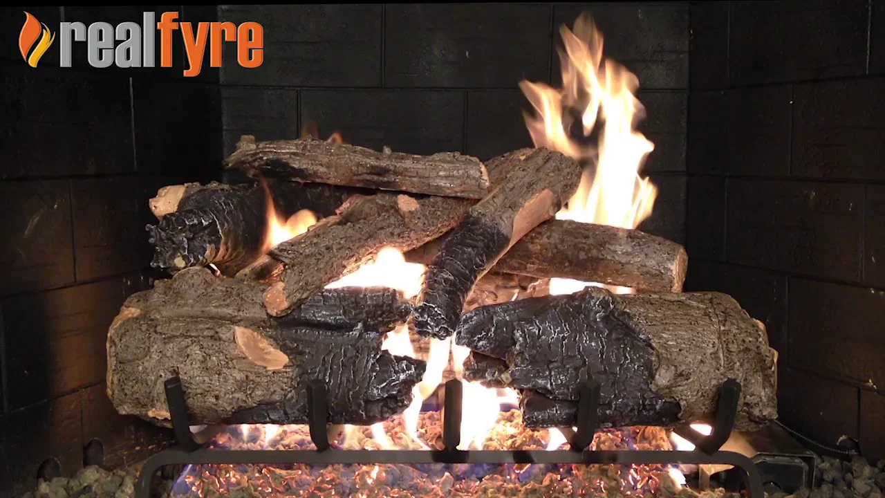 Real Fyre Charred American Oak 24-in Logs Only